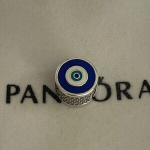 Pandora Evil Eye Silver Dangle Charm with Box